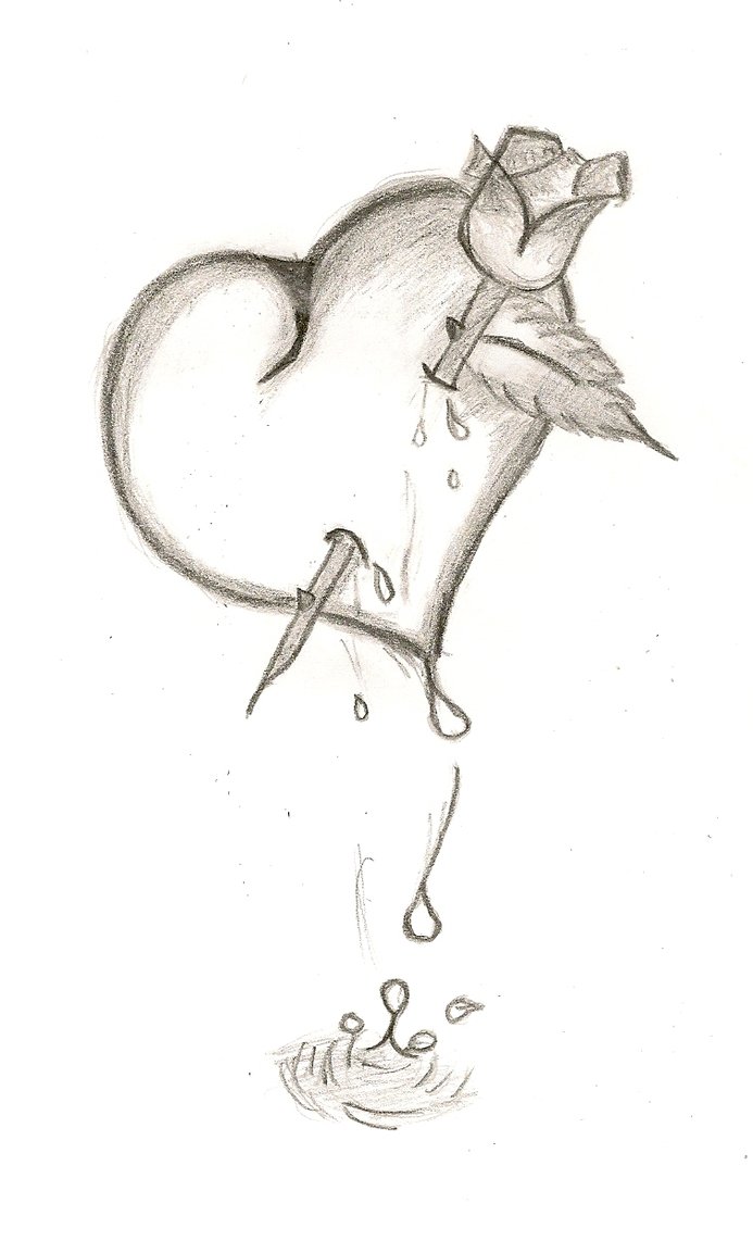 easy heart drawings in pencil