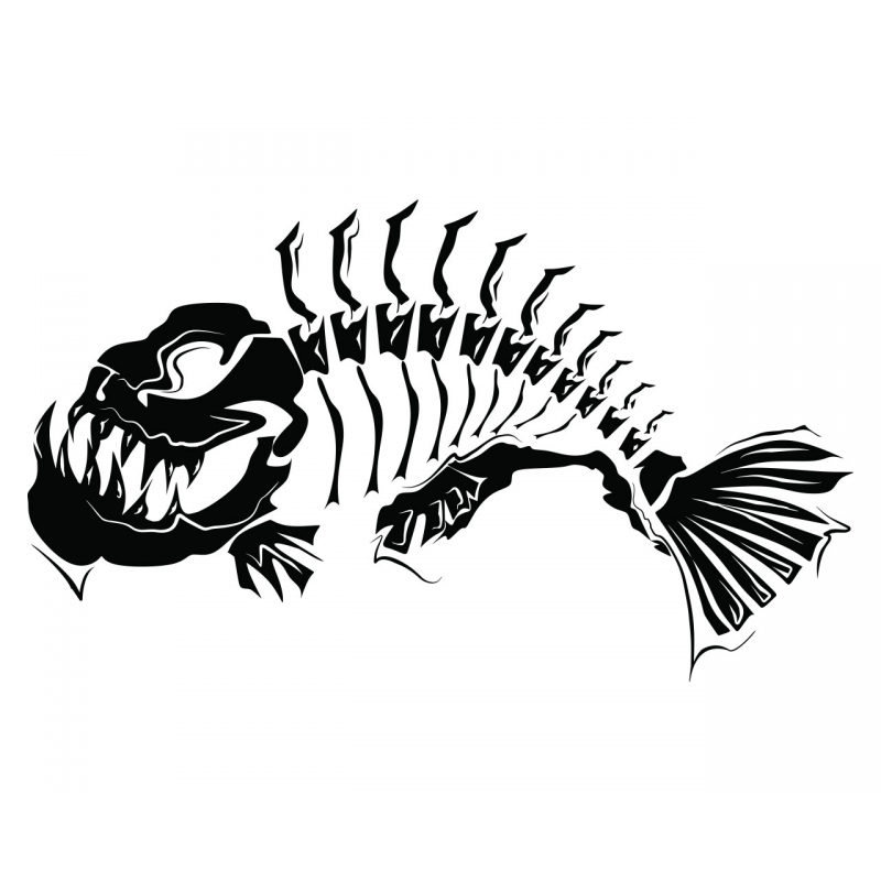 Fish Skeleton Modern Art Wall Tattoo Feature Wall Decal Vinyl 