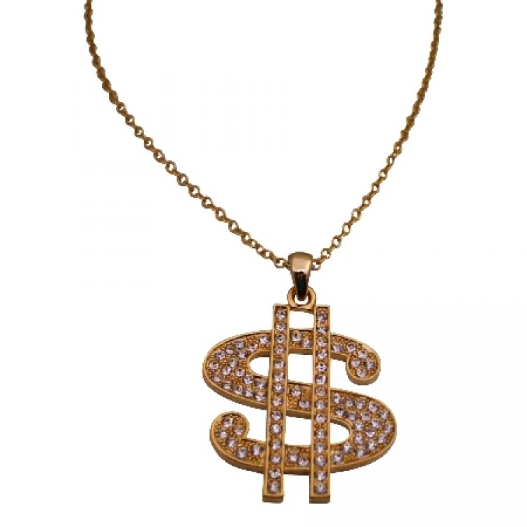 Hip Hop Jewelry : Gold Dollar Sign 