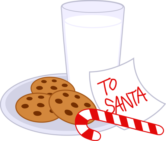 Cookies and Milk For Santa Claus - Free Clip Art