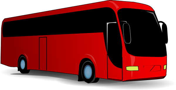 Red Travel Bus clip art - vector clip art online, royalty free 