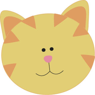 Yellow Cat Face Clip Art - Yellow Cat Face Image