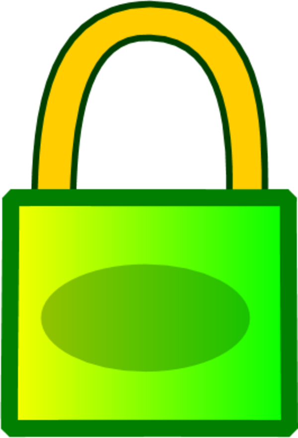 padlock closed green - vector Clip Art