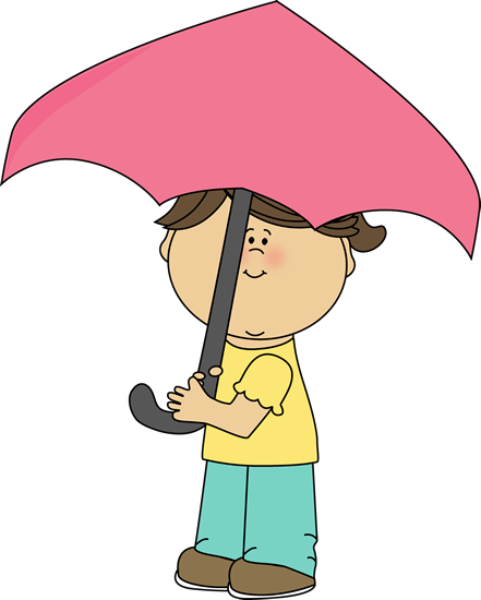 Little Girl with an Umbrella Clip Art - Little Girl with an 