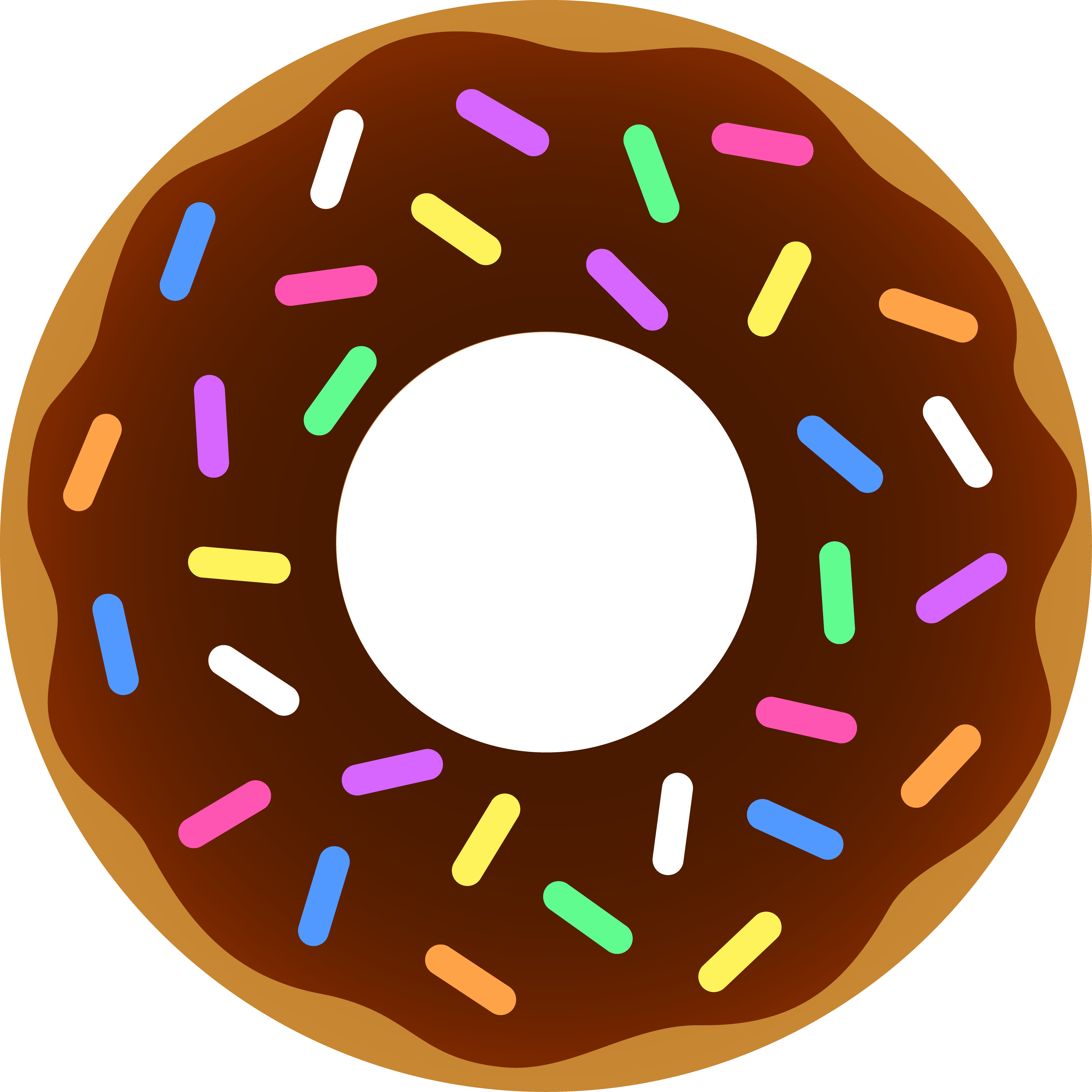 Chocolate Donut With Sprinkles - Free Clip Art