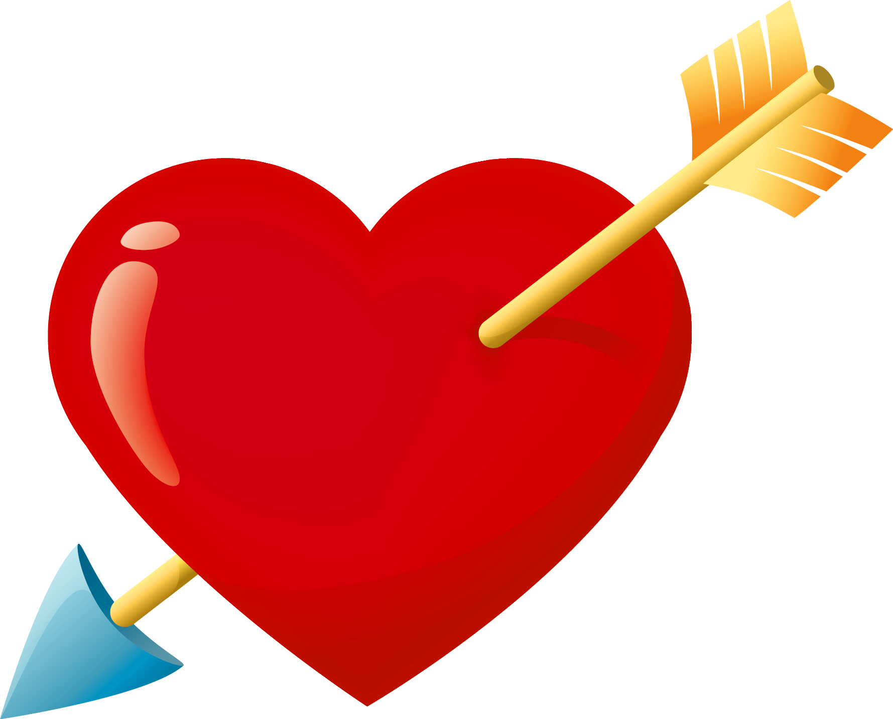Valentine Red Heart with Arrow PNG Clipart