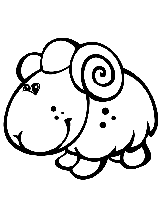Cartoon Sheep To Print Coloring Page | HM Coloring Pages