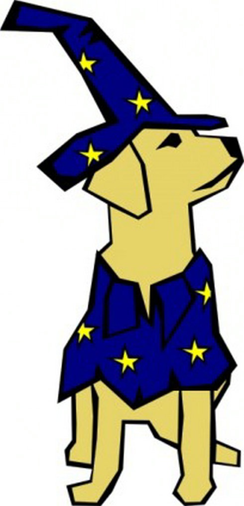 Dog Drawn With Straight Lines (wizard Costume) Clip Art | Free 