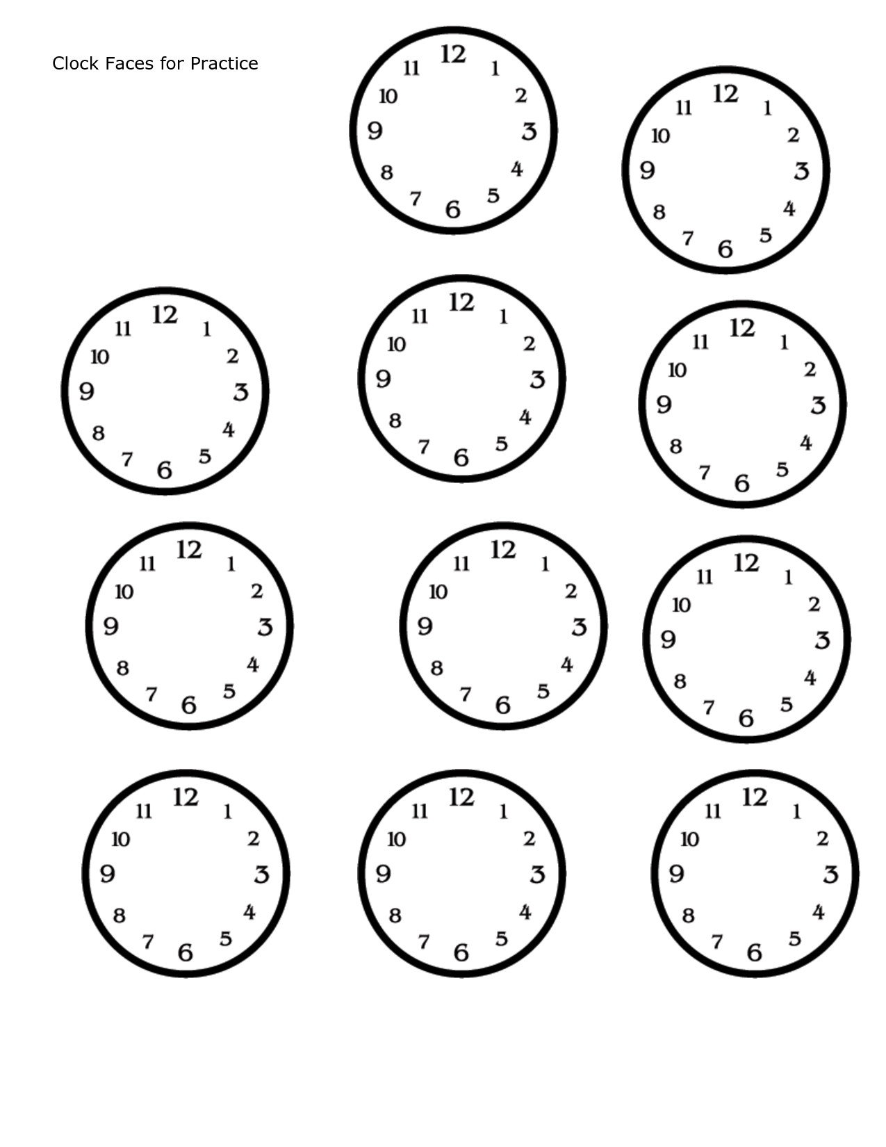 Blank Clock Faces Worksheet Picture Tattoo 
