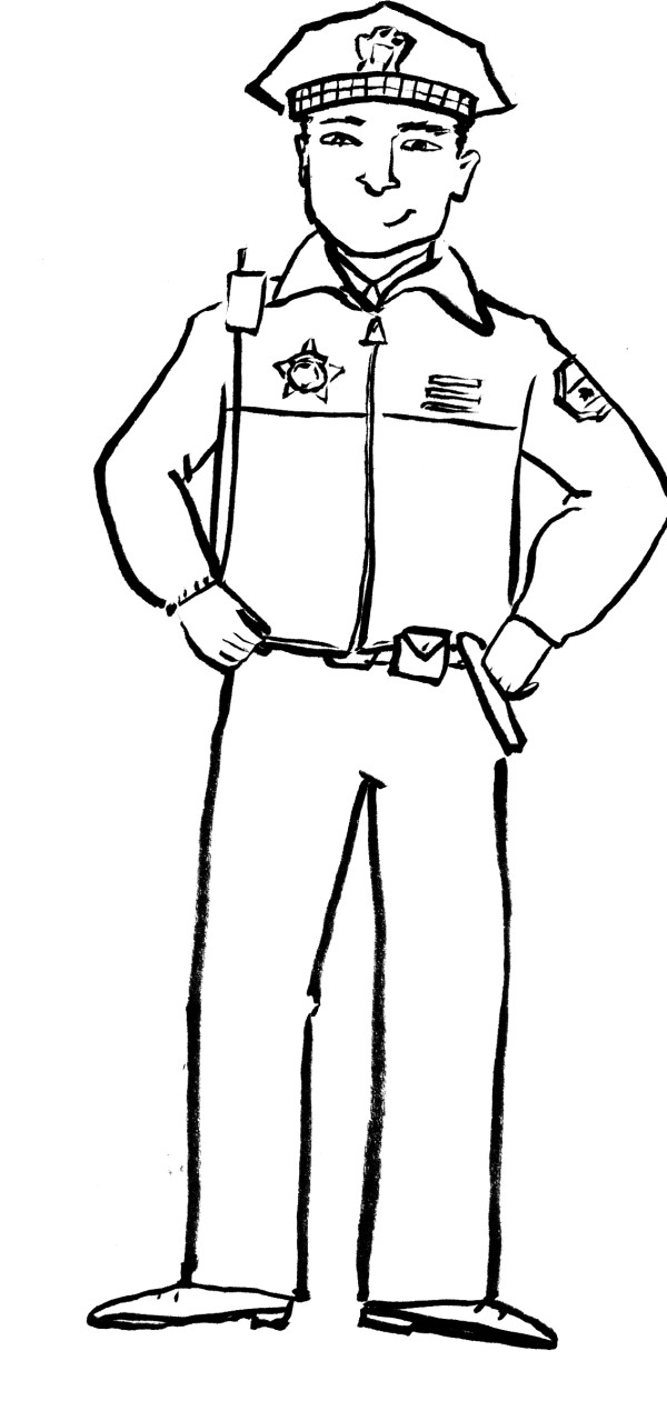 Printables Policeman Grasp Waist Coloring Pages - Police Coloring 