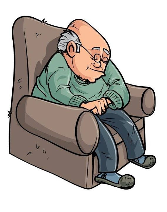 old man in chair cartoon - Clip Art Library