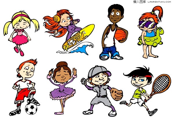 cartoon children playing sport - Clip Art Library