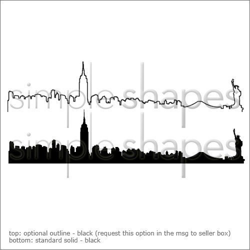 NYC Manhattan Skyline Decal - Vinyl Wall Sticker | SimpleShapes 
