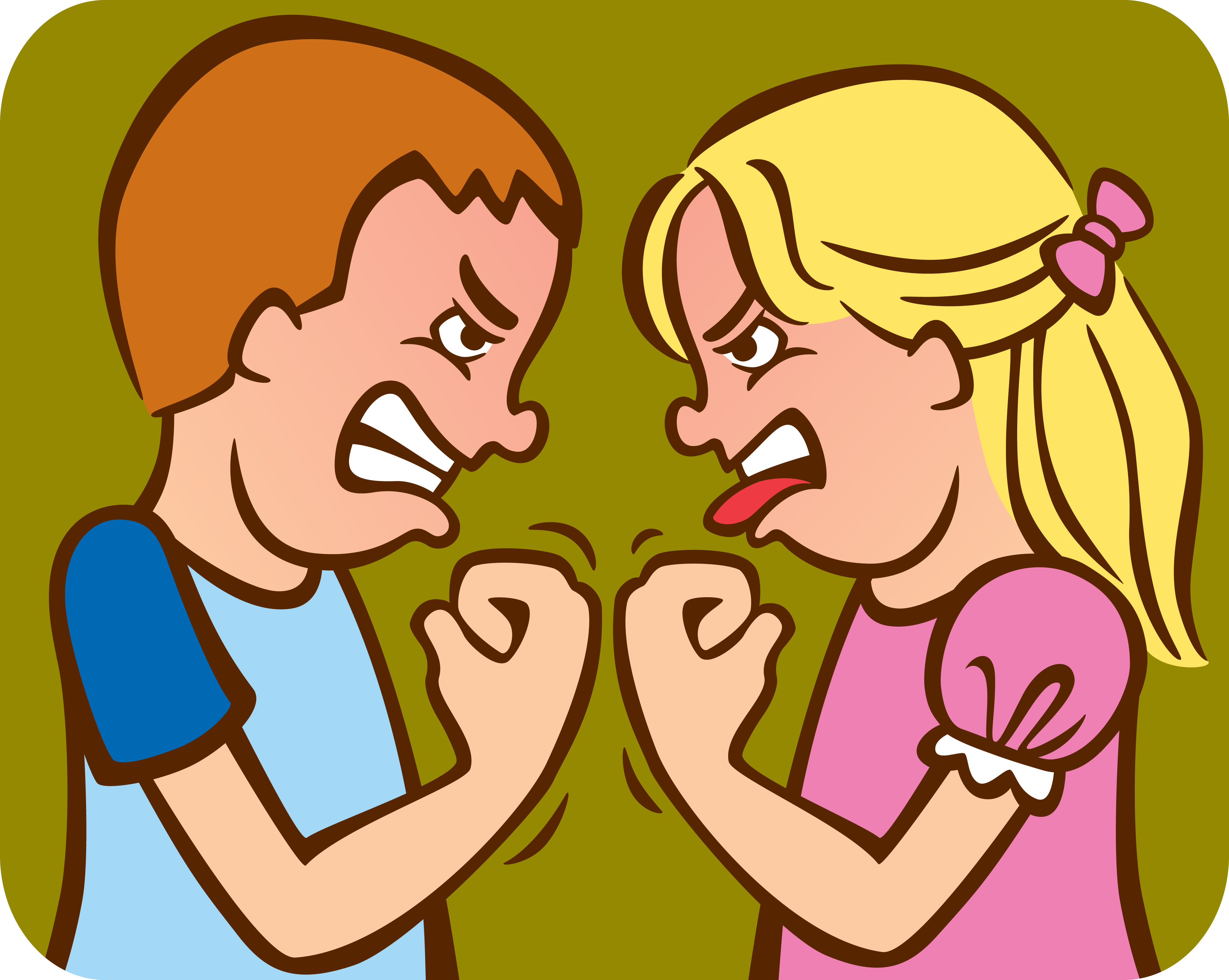cartoon brother and sister fighting - Clip Art Library