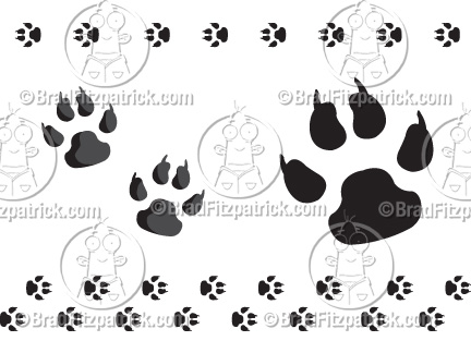 Dog Paw Footprints Tattoo Design 