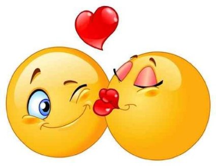  - Icon Wall Decals Kissing Emoticons - 24 inches x 18 