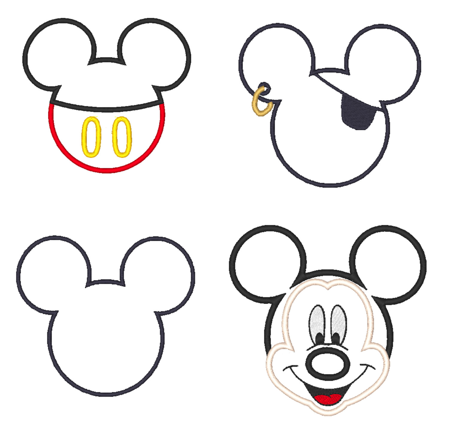 Free Outline Of Mickey Mouse, Download Free Outline Of Mickey Mouse png