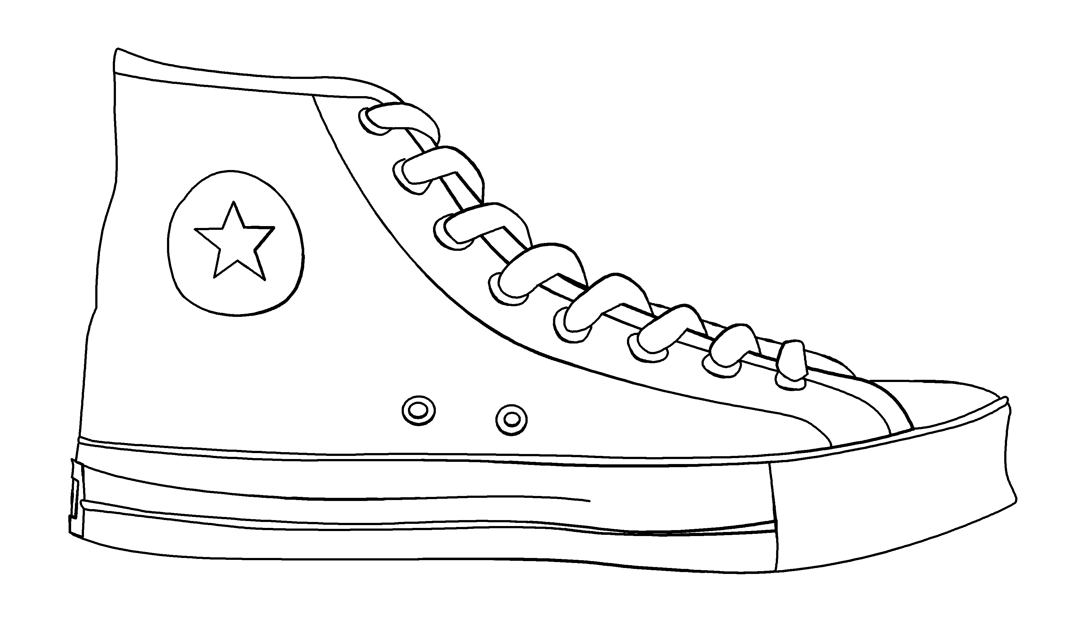 how to draw a converse shoe step by step