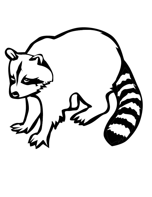 eps 15 racoon printable coloring in pages for kids - number 2537 