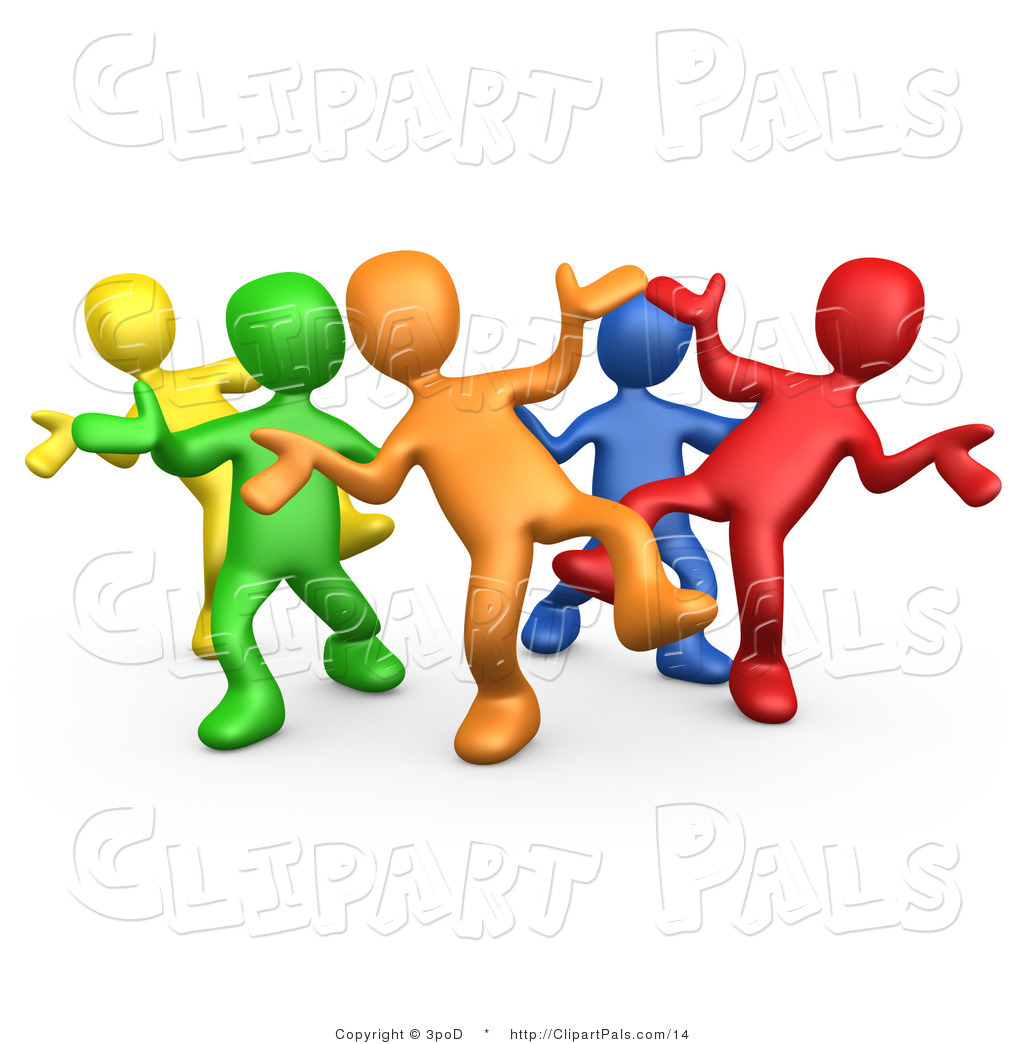 Free Party Clip Art Pal Clipart Of A D Diverse Colorful People 