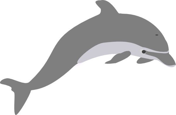 Dolphin Outline Grey clip art - vector clip art online, royalty 