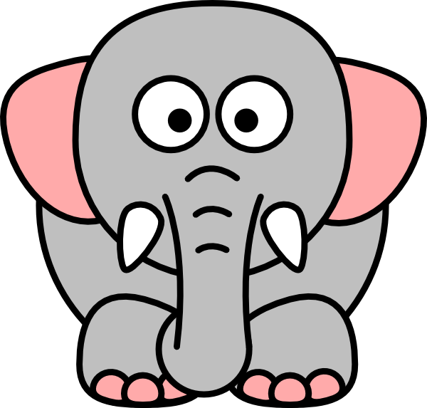 Cartoon Elephant Grey Pink clip art - vector clip art online 