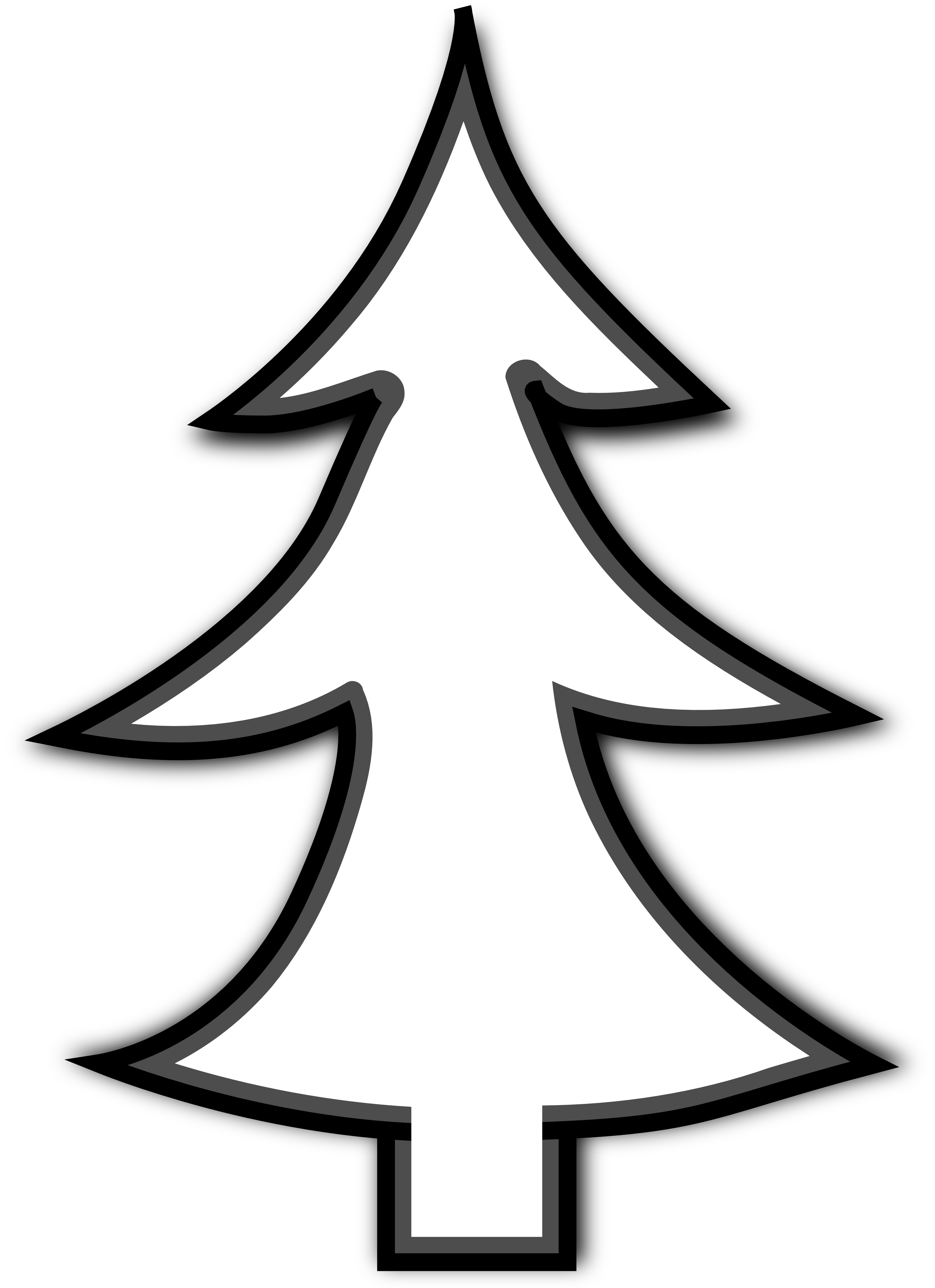 xmas christmas tree 32 black white line art SVG - Clipart library 