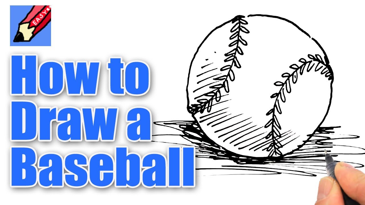 How to draw a Baseball Real Easy - YouTube