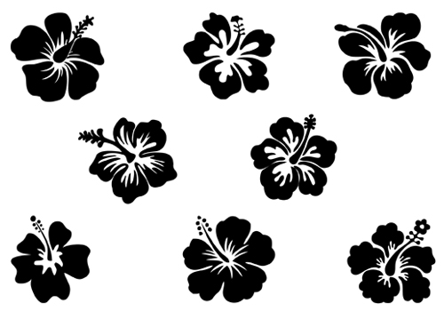 Hibiscus Flower Silhouette Vector IllustrationSilhouette Clip Art