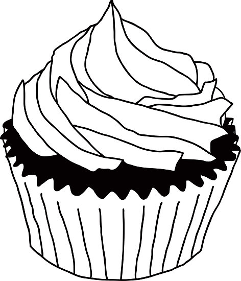 black and white cupcake by maydaze | Redbubble - Clipart library 