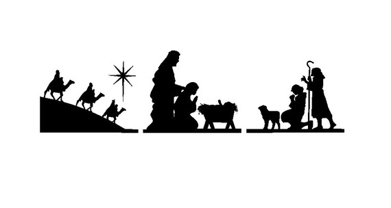 Nativity Silhouette Clip Art Group Picture Image Tag Pictures 