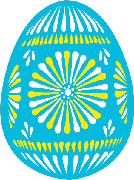 Easter egg blue small clipart 300pixel size, free design 