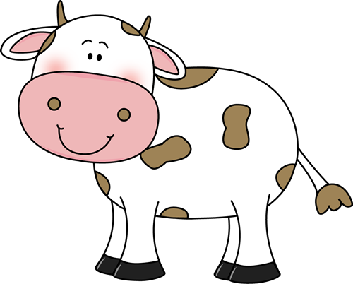 Cow with Brown Spots Clip Art - Cow with Brown Spots Image