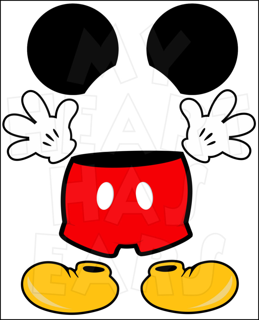 Mickey Mouse body parts for state room Disney cruise door INSTANT 