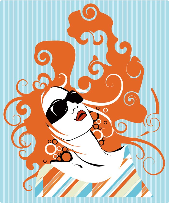 Cartoon fashion girl wearing sunglasses Vector | Vector Images 