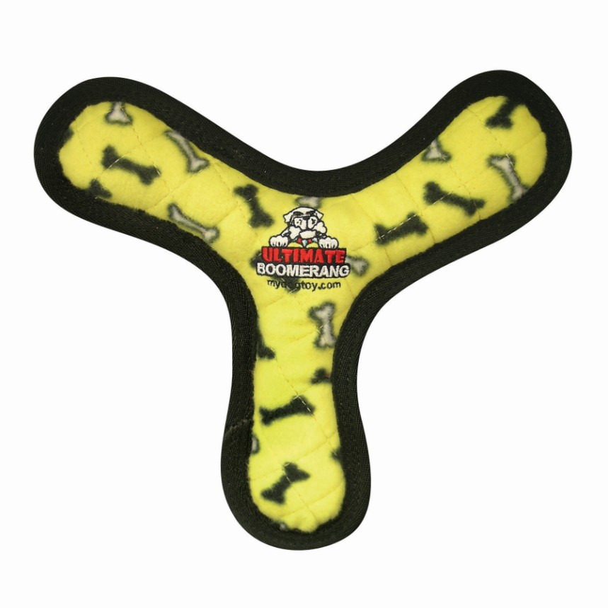 Highly Durable Yellow Bone Boomerang Dog Toy Interactive Toys for 