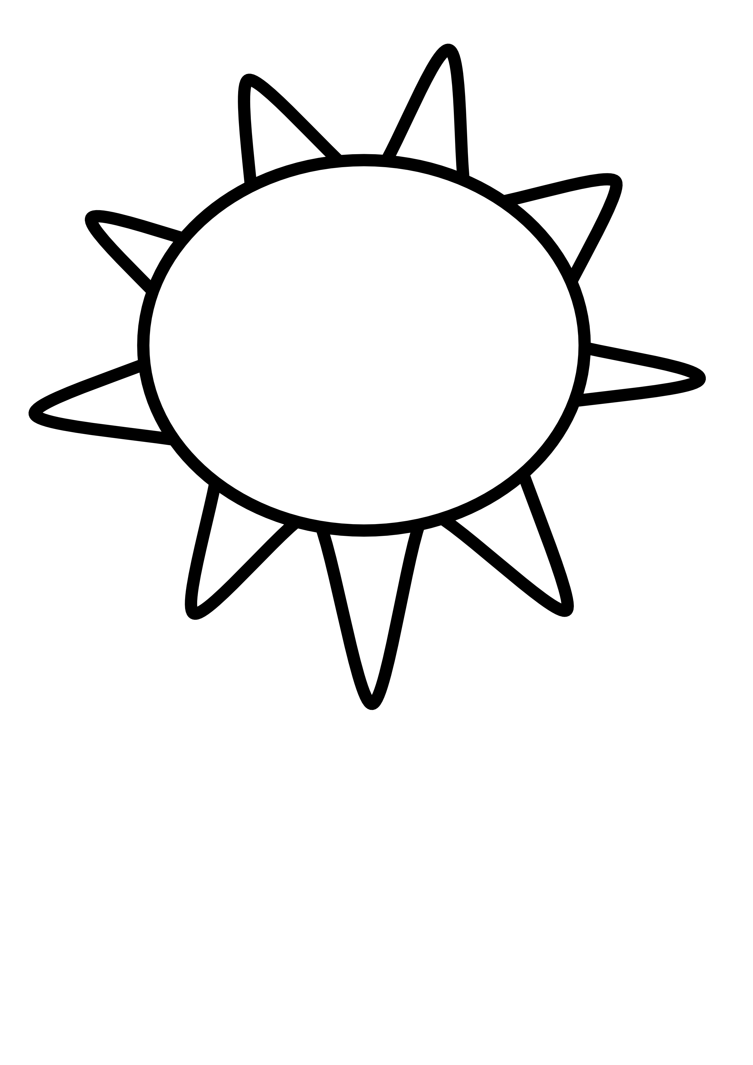 action words clipart black and white sun