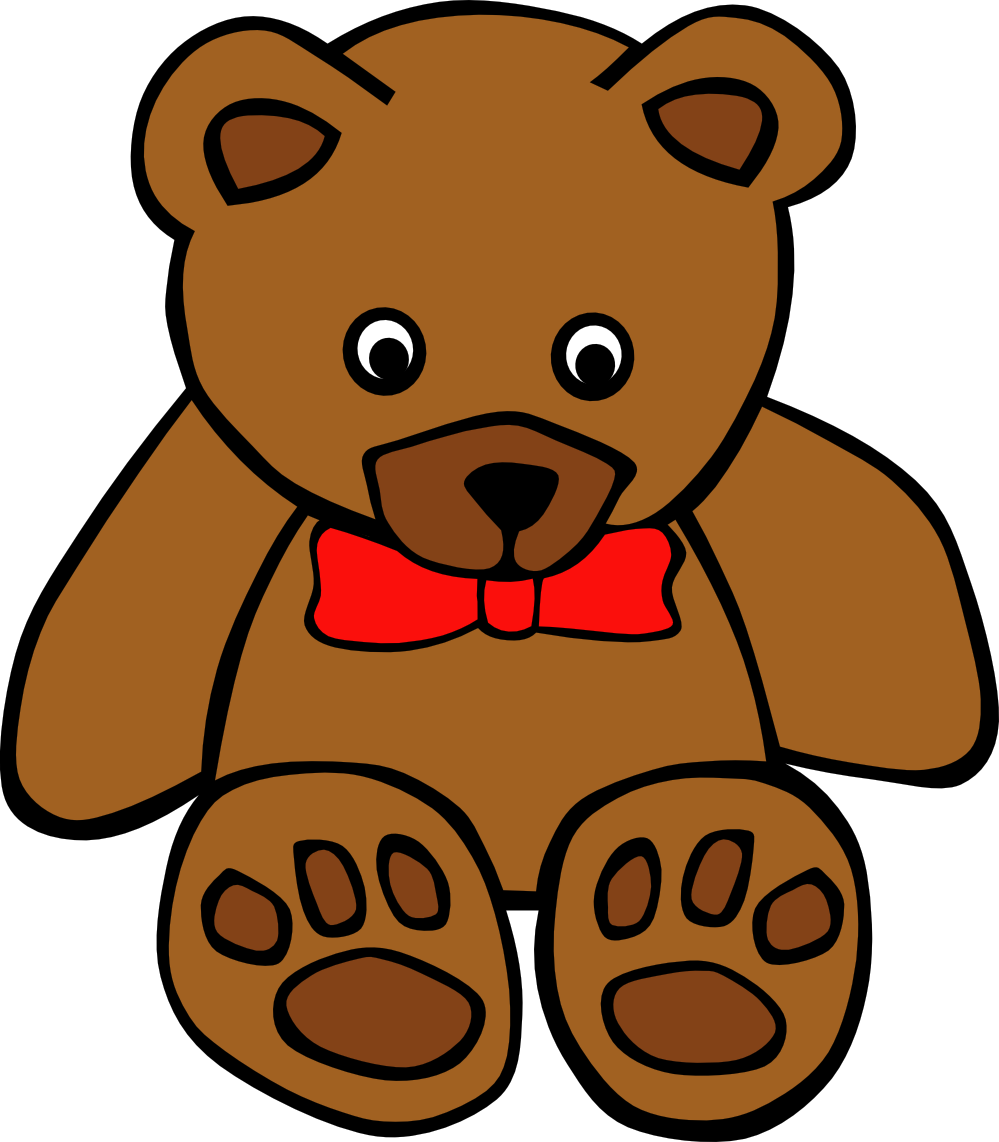 Clip Art: gerald g simple teddy bear bow  - Clipart library 