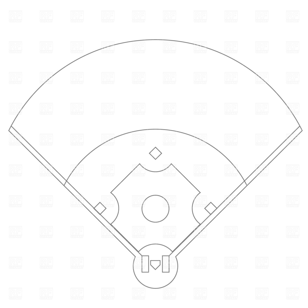 Baseball field plan drawing, Sport and Leisure, download free 