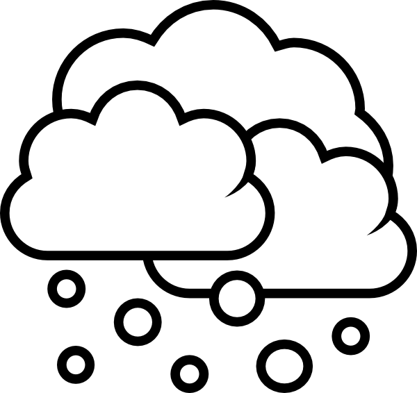 Weather Showers Scattered - Outline clip art - vector clip art 