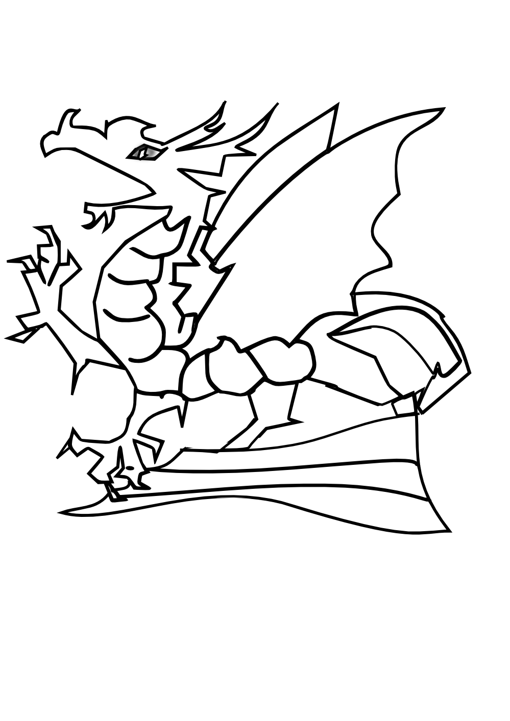 Dragon Black And White - Clipart library