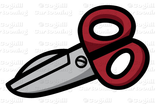 Scissors Stock Illustration Cartoon Clipart - Coghill Cartooning