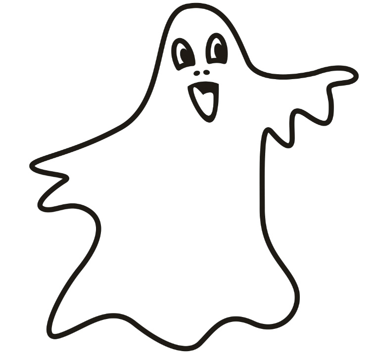 Ghost Cartoon : The Ghost Spooky Coloring For Kids, Spooky Ghost 