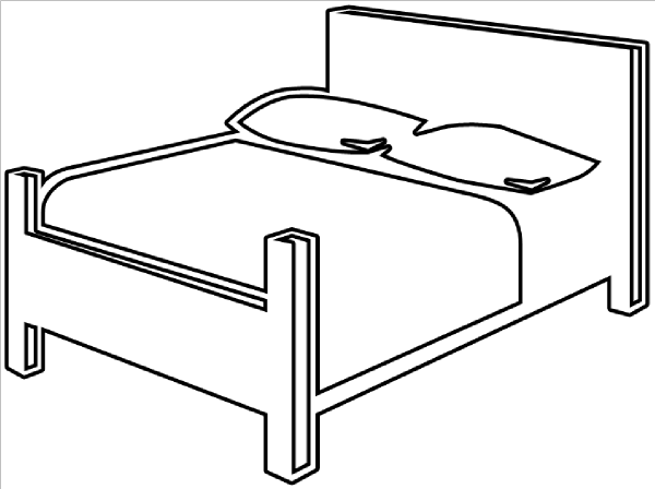 Bed Outline clip art - vector clip art online, royalty free 