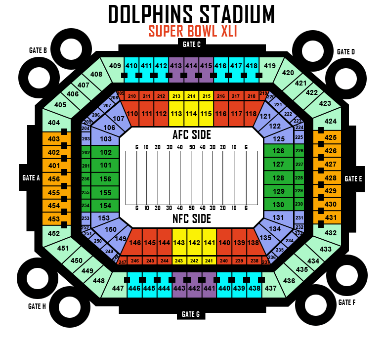 Dolphin Stadium Seating Chart 3d