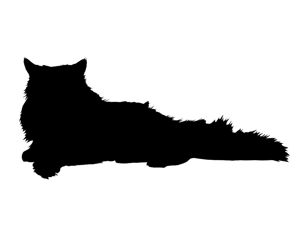 Persian Cat Silhouette Custom Die Cut Vinyl by StickEmUpDecalsAZ