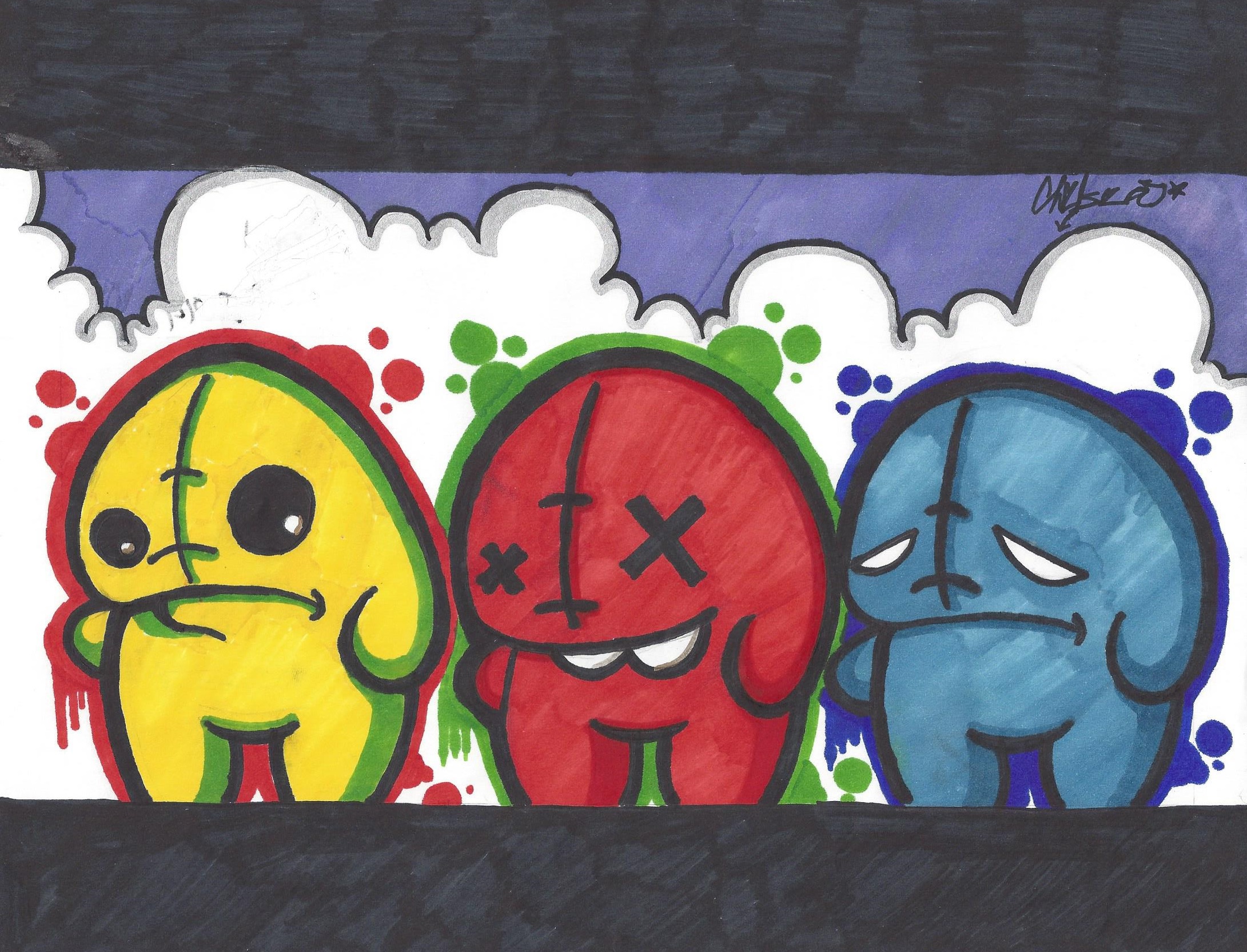 cool graffiti cartoon characters