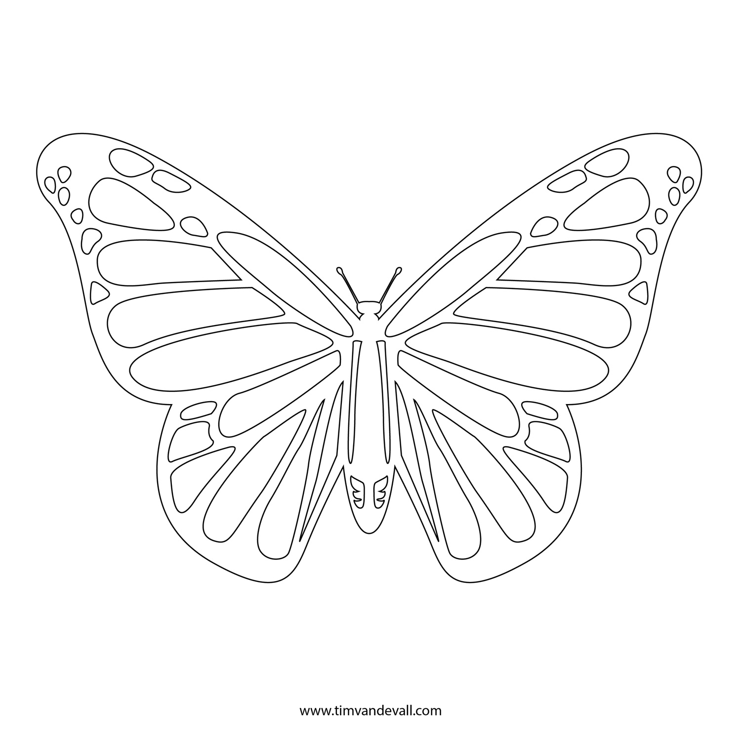 Download Free Monarch Butterfly Template Download Free Clip Art Free Clip Art On Clipart Library SVG, PNG, EPS, DXF File