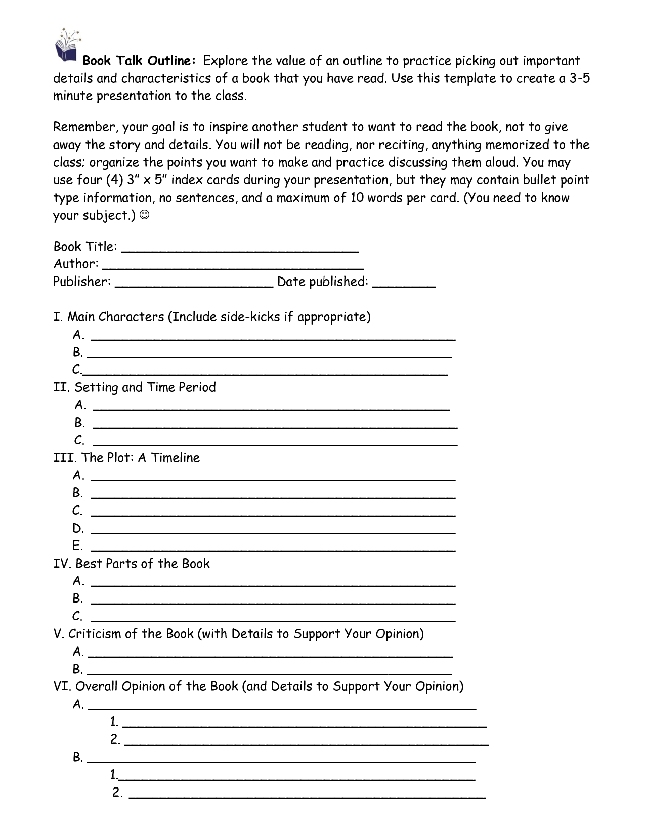 novel outline template