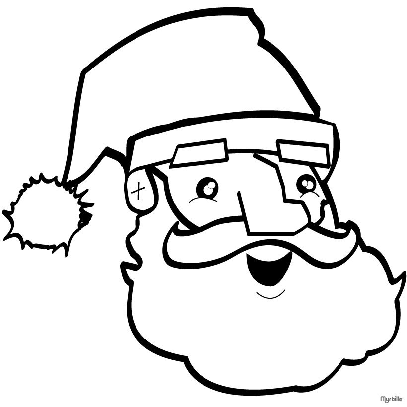 Santa Face Coloring Pages Images  Pictures - Becuo